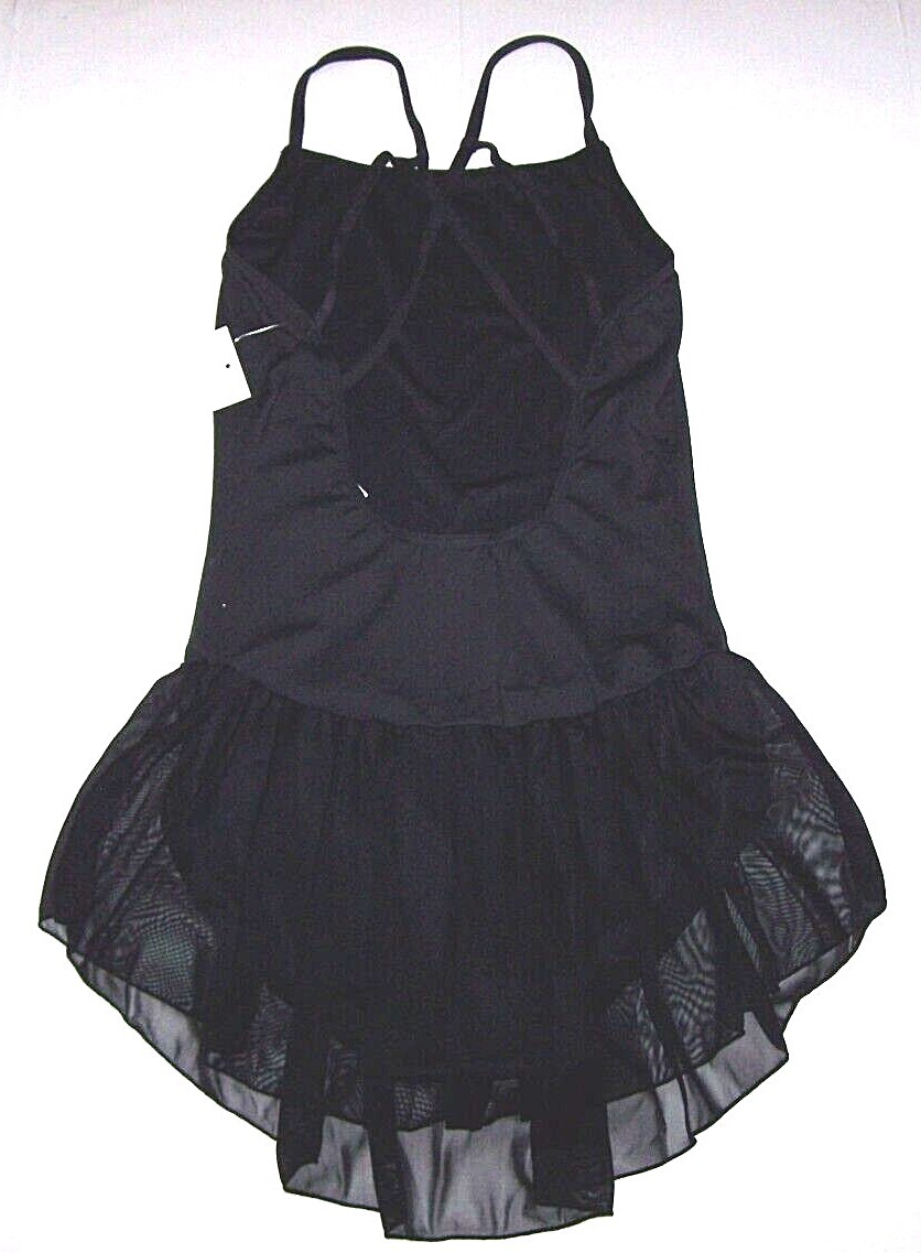 Capezio Camisole Strappy Halter Dress Leotard Bodysuit 10762W Black New Women
