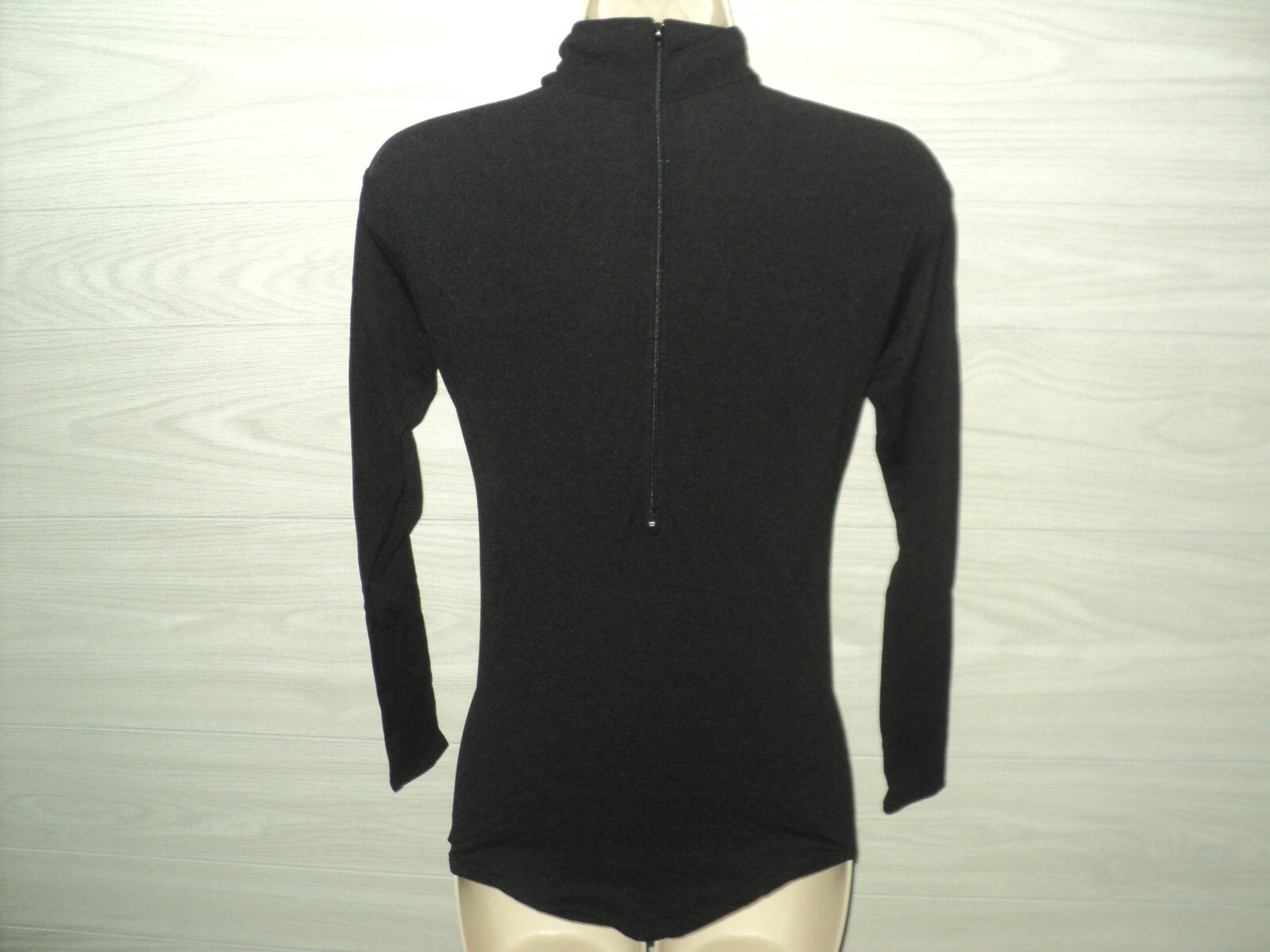 Body Wrappers Long Sleeve Turtleneck Bodysuit Adult Size Medium Black #201 NEW