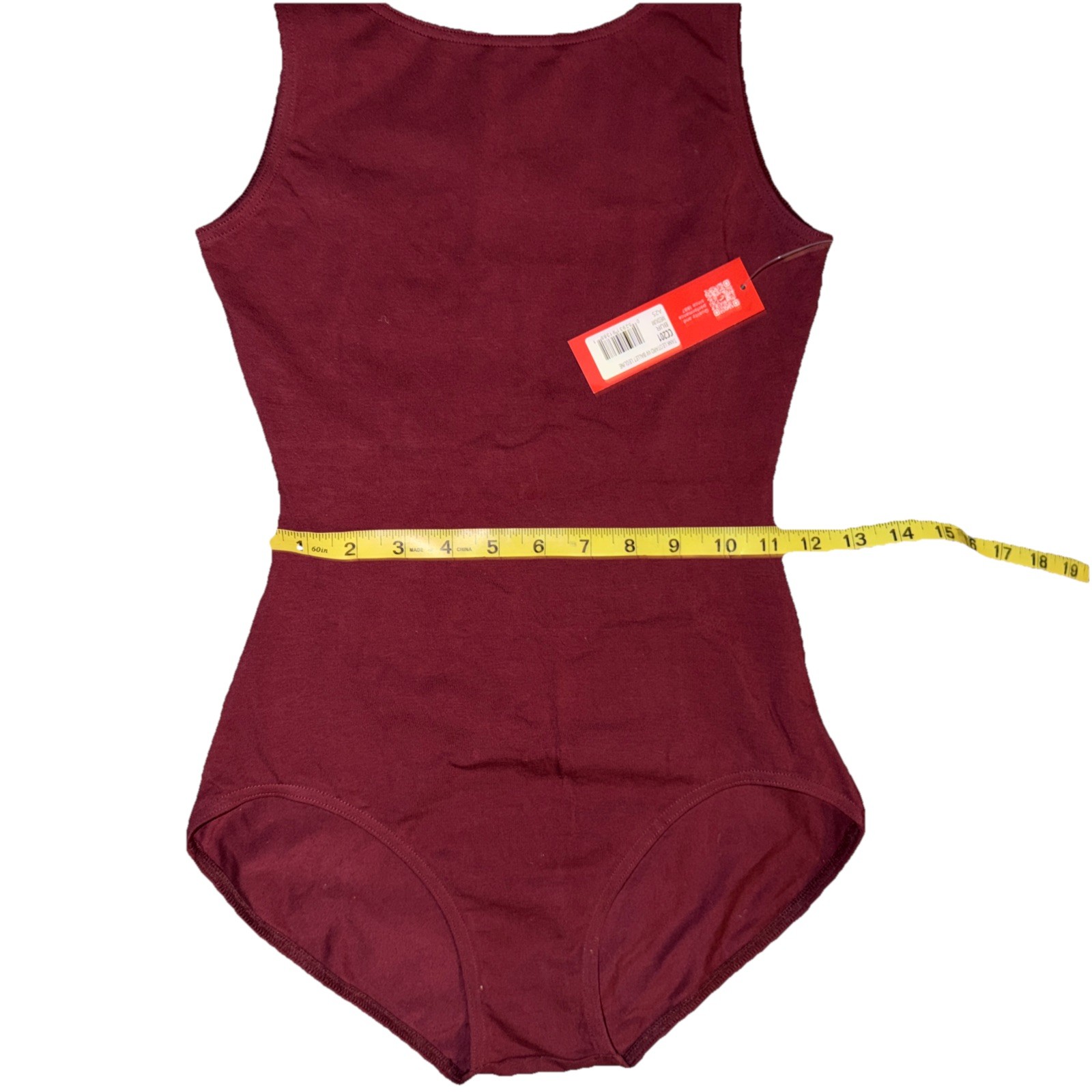 Capezio Women’s High-Neck Tank Leotard With Ballet Leg Line, Burgundy, Medium