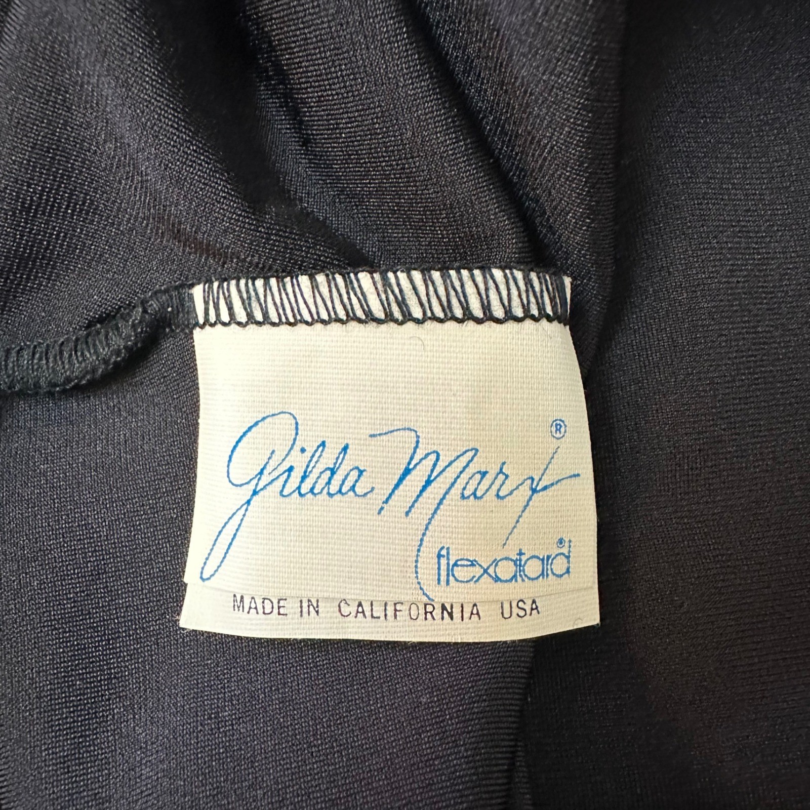 Vintage Gilda Marx Flexatard Black Cap Sleeve Leotard Bodysuit Womens XL NEW