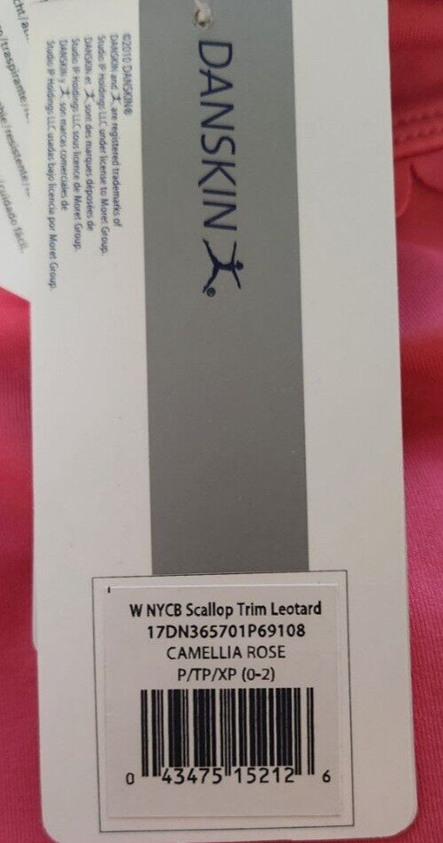Danskin NYCB Women’s Size Petite XS (0-2) Camellia Rose Scallop Trim Leotard NWT