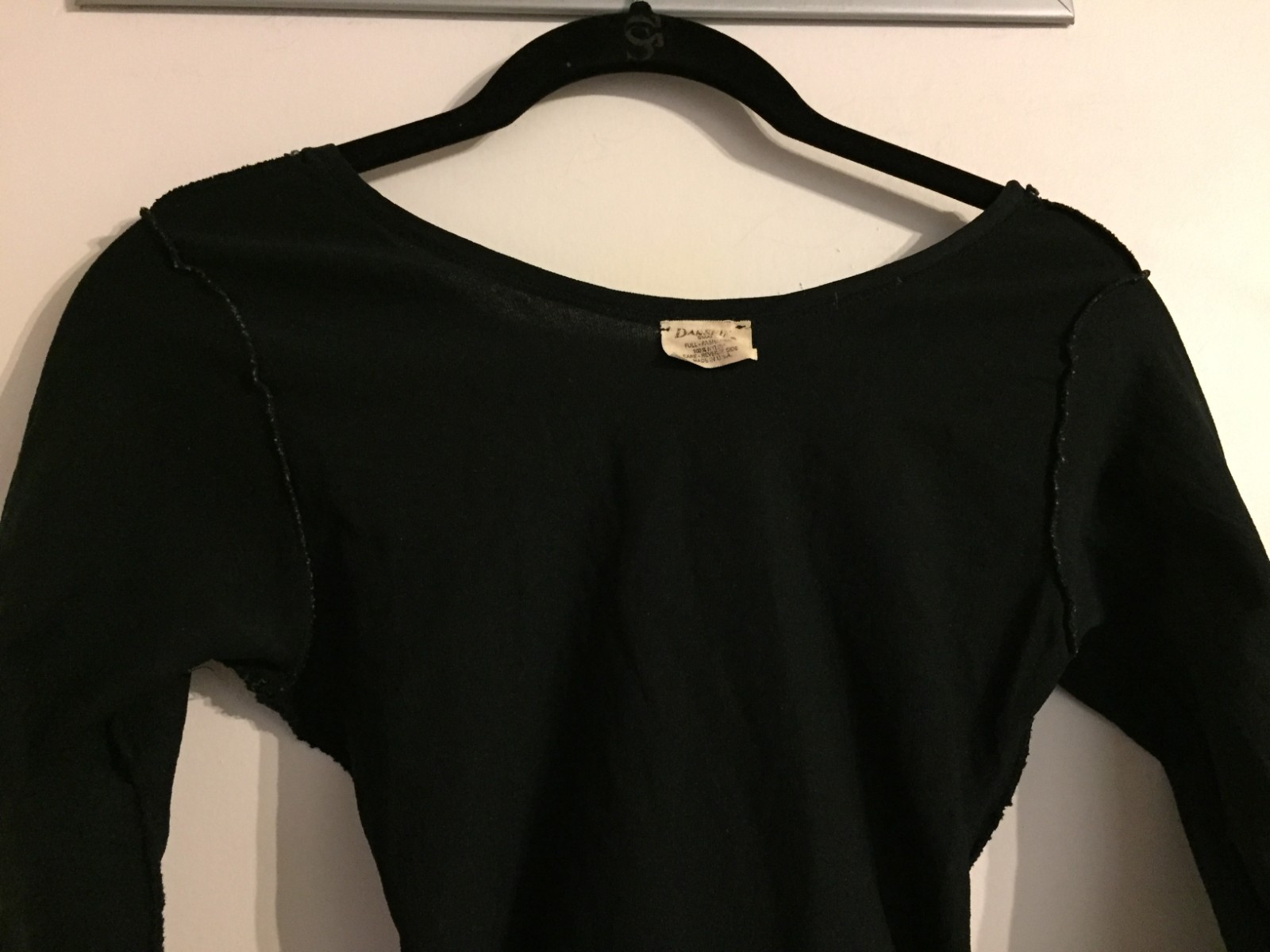 VTG 70s Danskin Long Sleeve Bodysuit Leotard – MADE IN USA – Size S