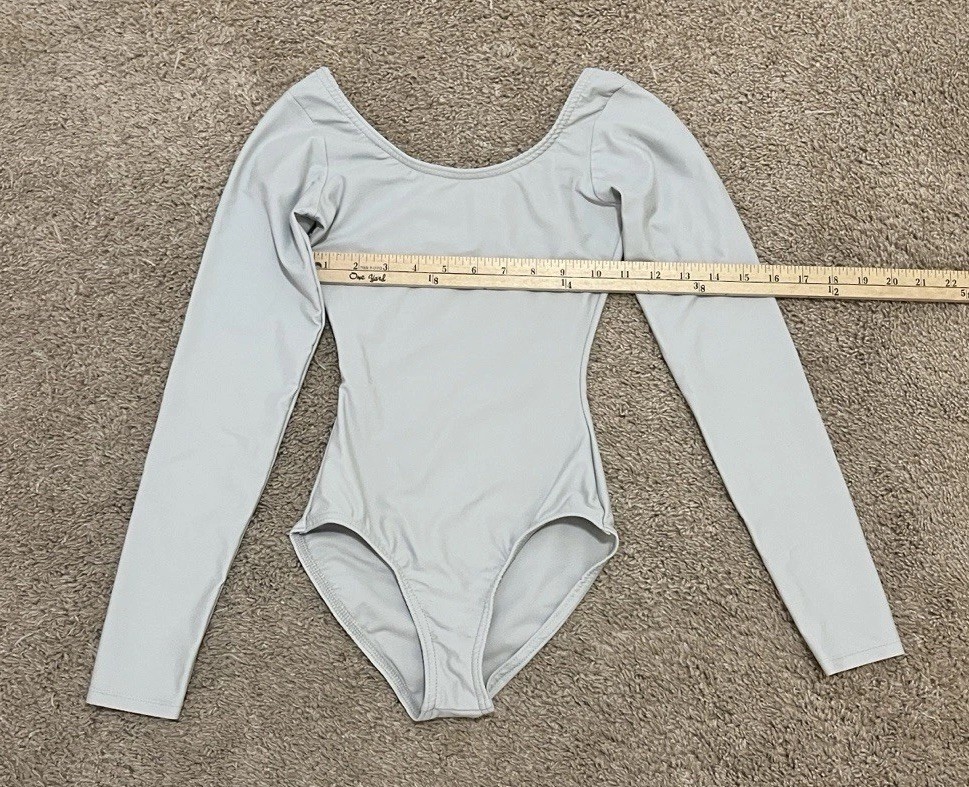 Leveret Women’s Long Sleeve Dance, Ballet, Gymnastics Leotard, Dove Grey, XS