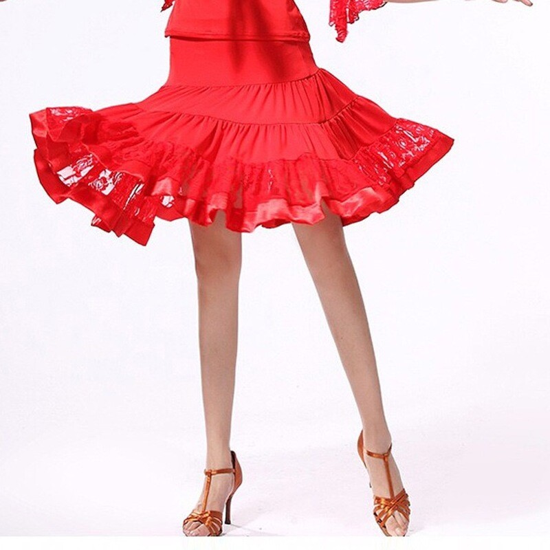Lady Mini Lace Swing Dance Skirt Latin Salsa Waltz Tango Dancewear Ballroom Chic