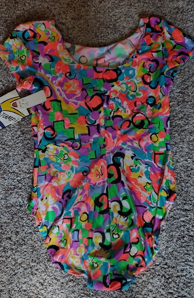 RARE Sz 3X! Vtg. 80s 90s VIBRANT Gilda Marx Leotard! Aerobics, Jazzercise, Dance