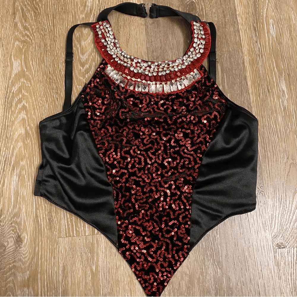 Revolution glamorous Tenth House 2 piece dance costume red TH19215 adult SA