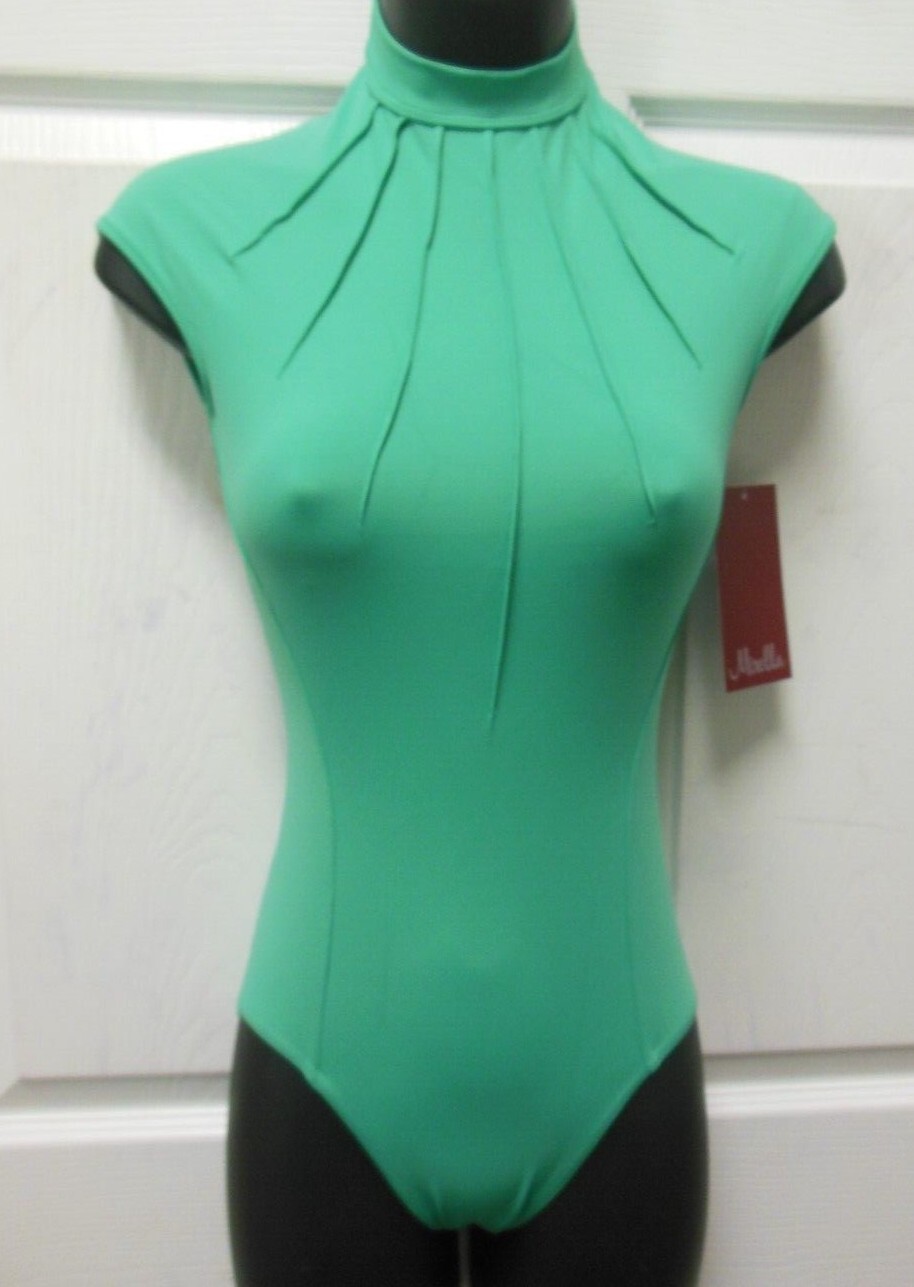 MIRELLA LADIES M5082LM Sunray front lace zipper back cap sleeve leotard