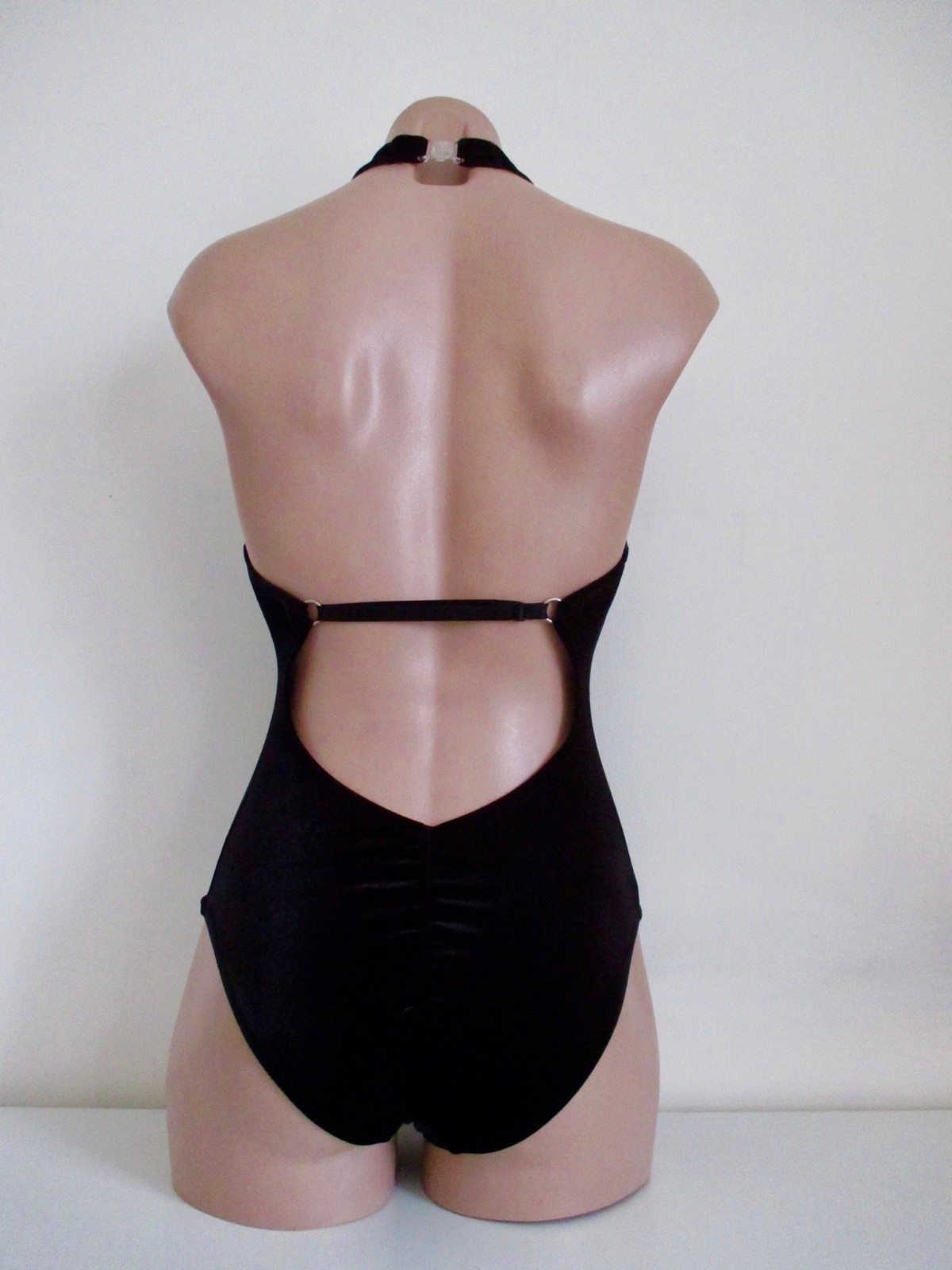 Schminke 🎩 Velvet halter Pole-dance leotard scrunch bum bodysuit one piece suit
