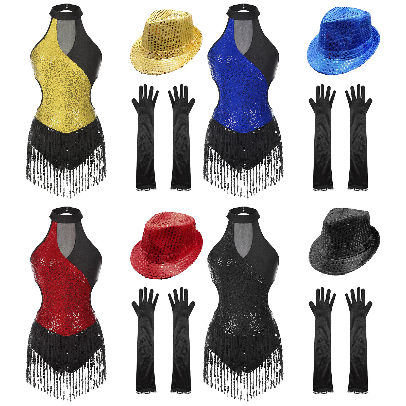 Women Dresses Competition Leotard And Gloves Latin Bodysuit With Hat Salsa