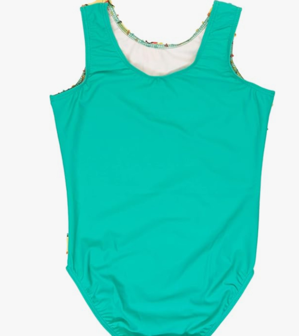 NEW NWT Gymnastics Destira Taco the Town Adult Sizes Teal Yellow Acro Tumbling