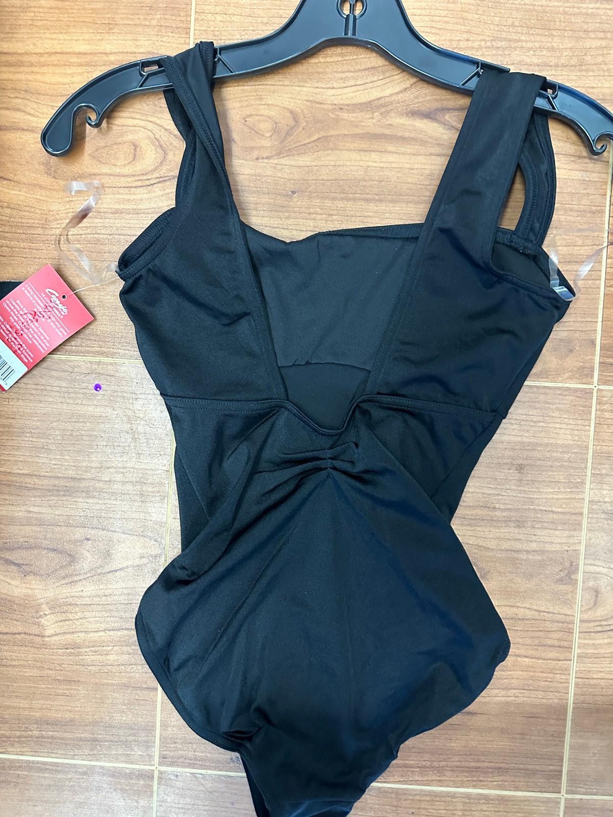 Dance New Leotard Capezio 10309W Adult Black Wide Tank Pinch Mid Back Ballet Tap