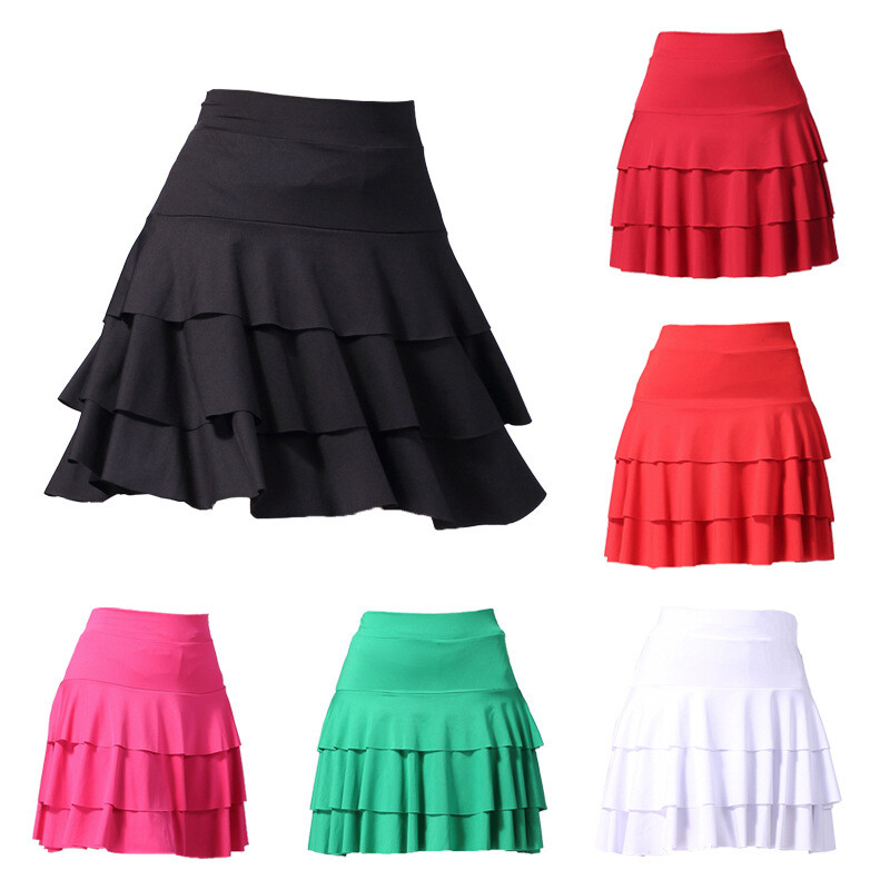 Lady Mini Dance Skirt Layered Tiered Dancewear Performance with Underpants skirt