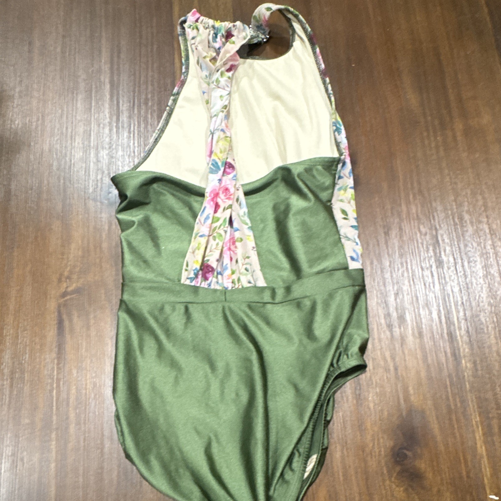 Suffolk Women’s Multicolor Floral Print Mesh Dance Leotard Nylon Blend