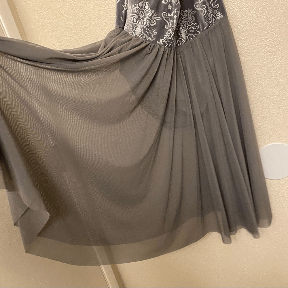 WEISSMAN Dance Costume gray leotard dress SANDPAPER BALLET 11460 Child XLC