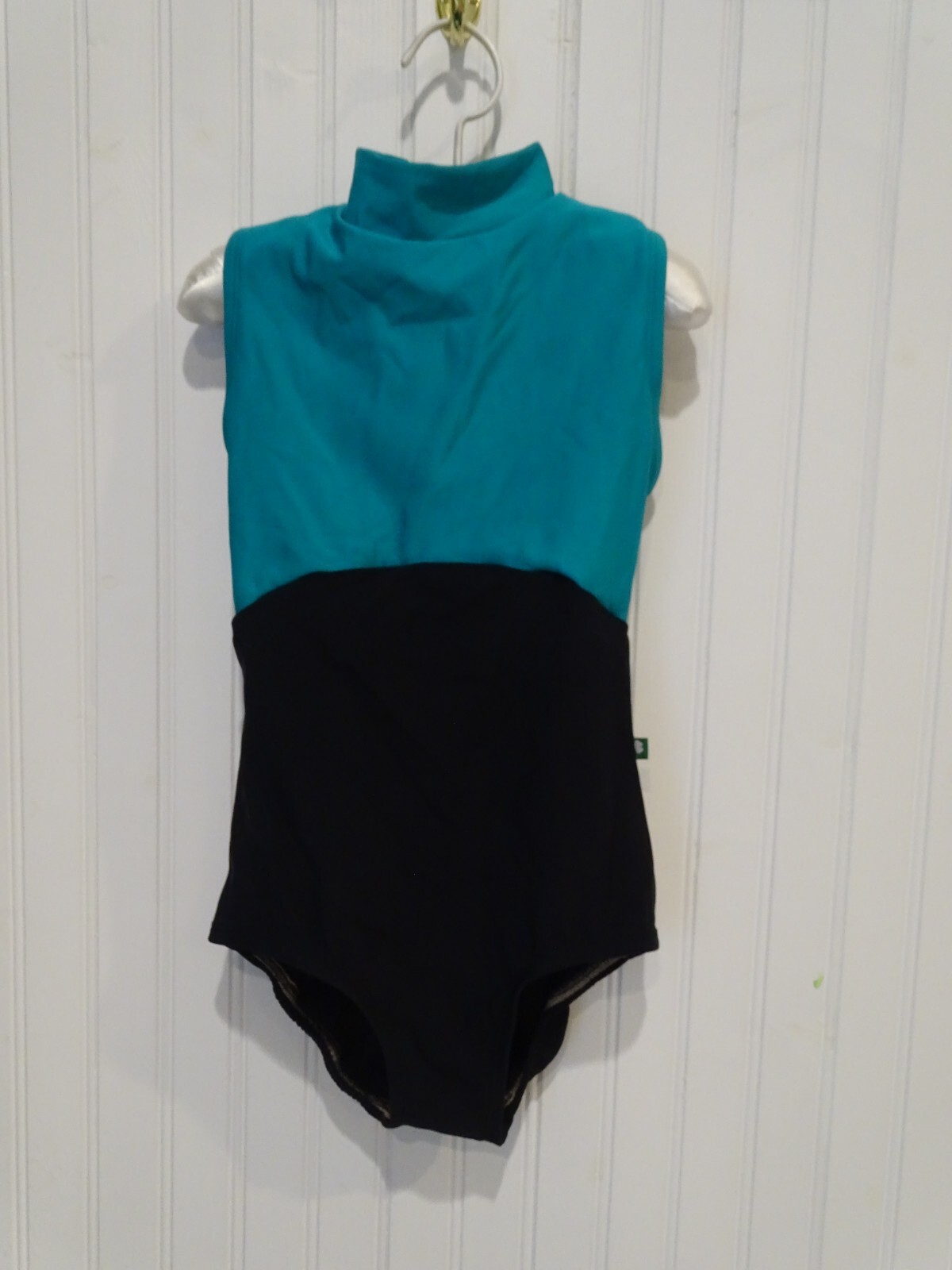 JADE GREEN & BLACK LUCKY LEO DANCEWEAR BALLET LEOTARD child large CL girls 10-12