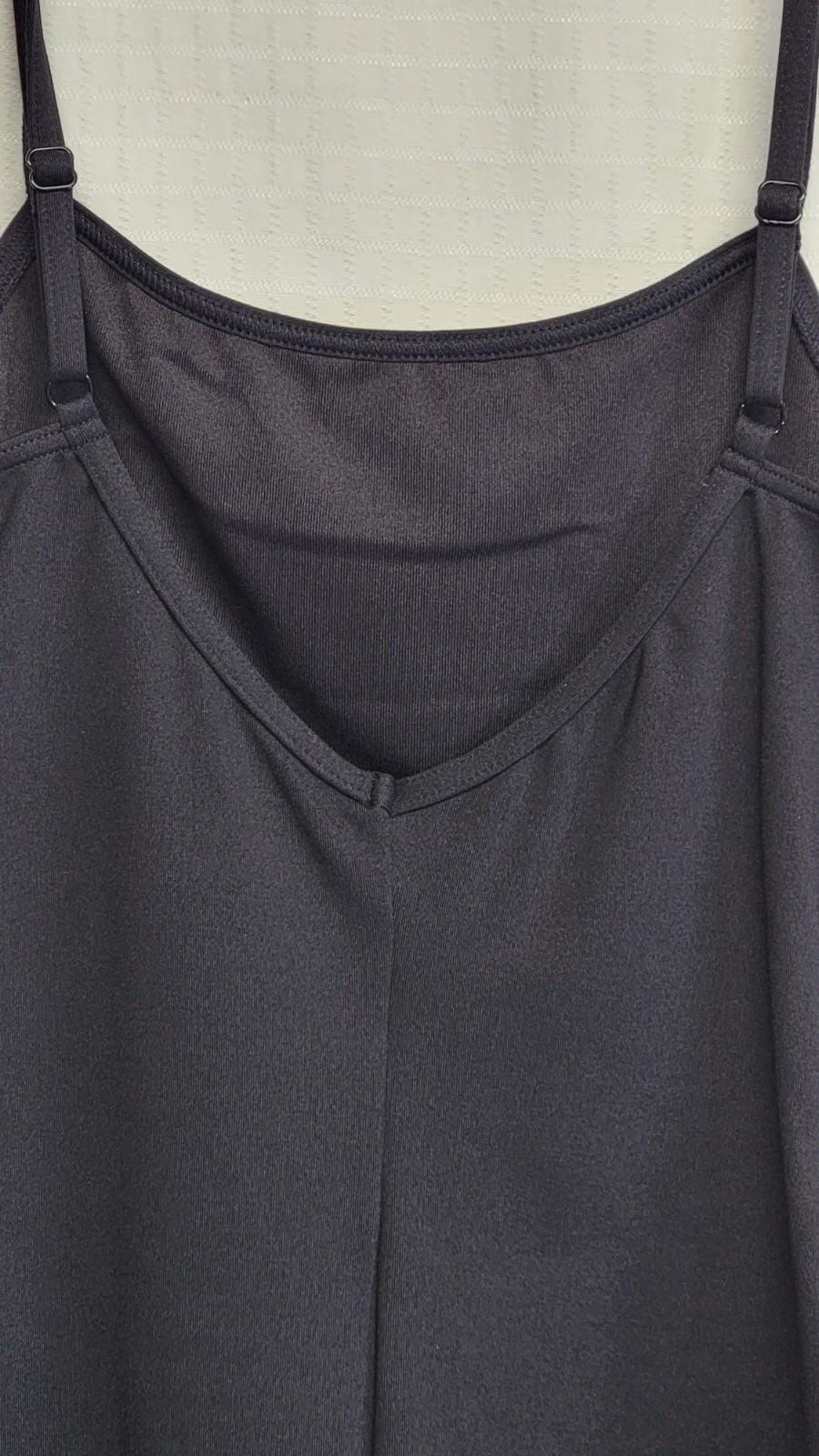 Capezio Camisole Leotard Adjustable Strap Black Scoop Neckline Low V-back SZ XLC