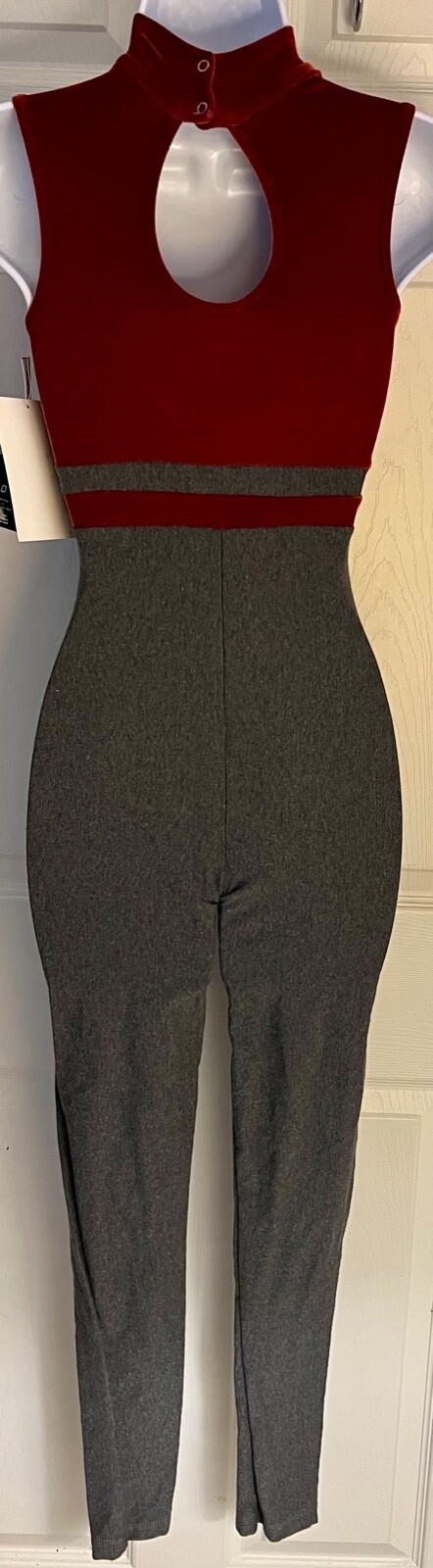 GK ICE SKATE DANCE ADULT X-SMALL SLVLS TURTLNCK VELVT POL/COT/SPAND UNITARD AXS