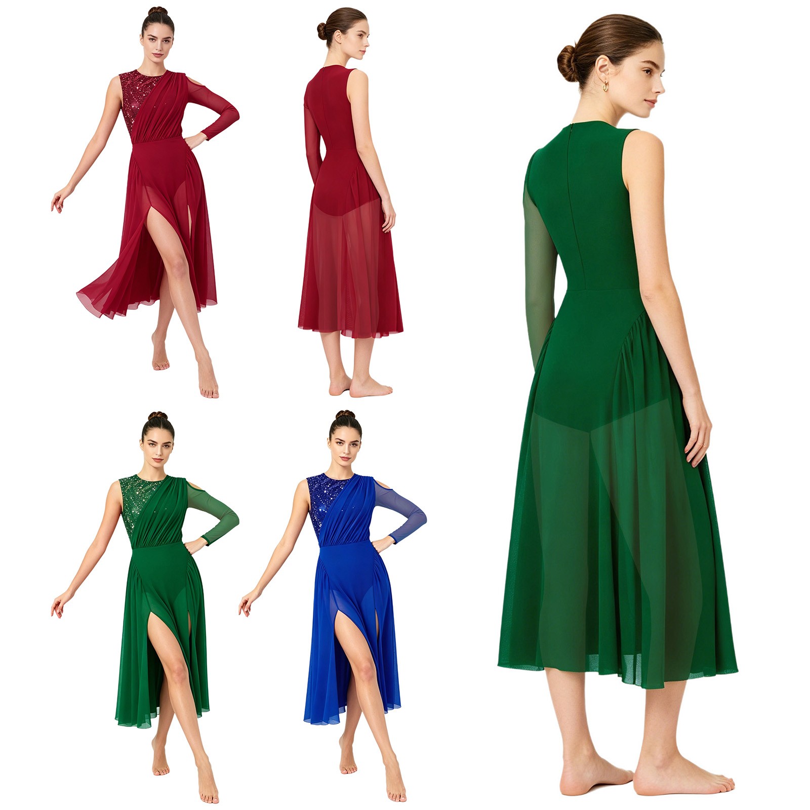Women Dancewear Costume Dress Modern Jumpsuit Contemporary Dance Training Legs