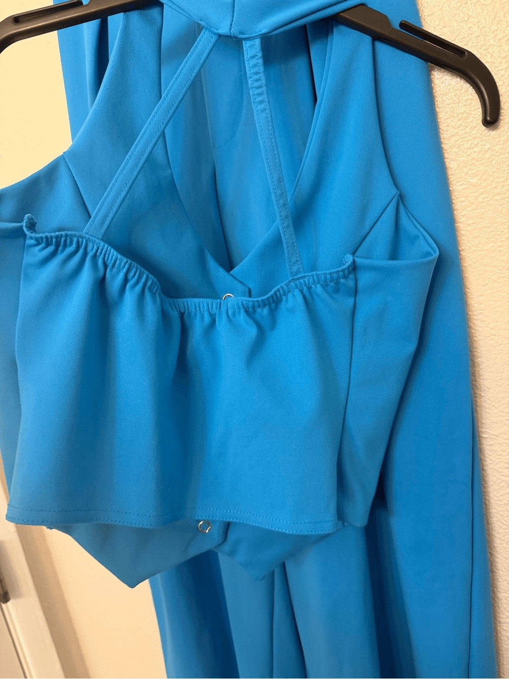 Kelle solo dance costume 2 piece blue vest 2905 elements of style SA-Small adult