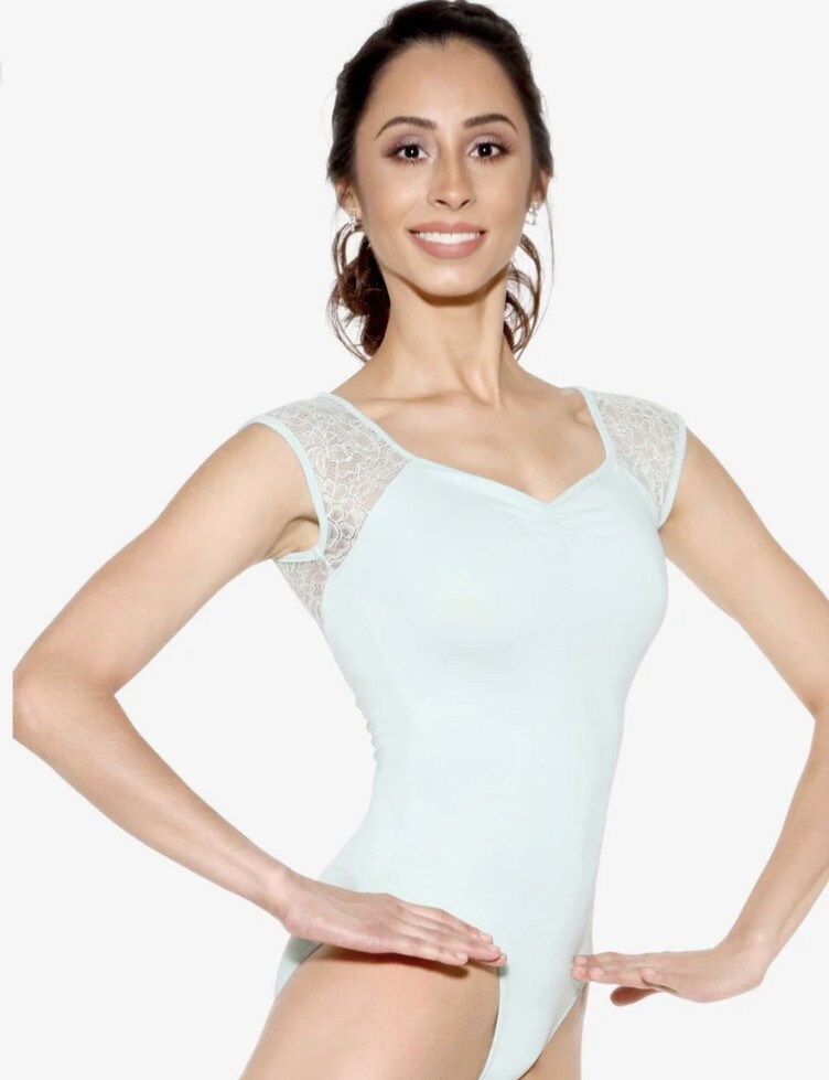 So Danca Aqua Green Adult Small Sleeveless Lace Leotard Style D1170