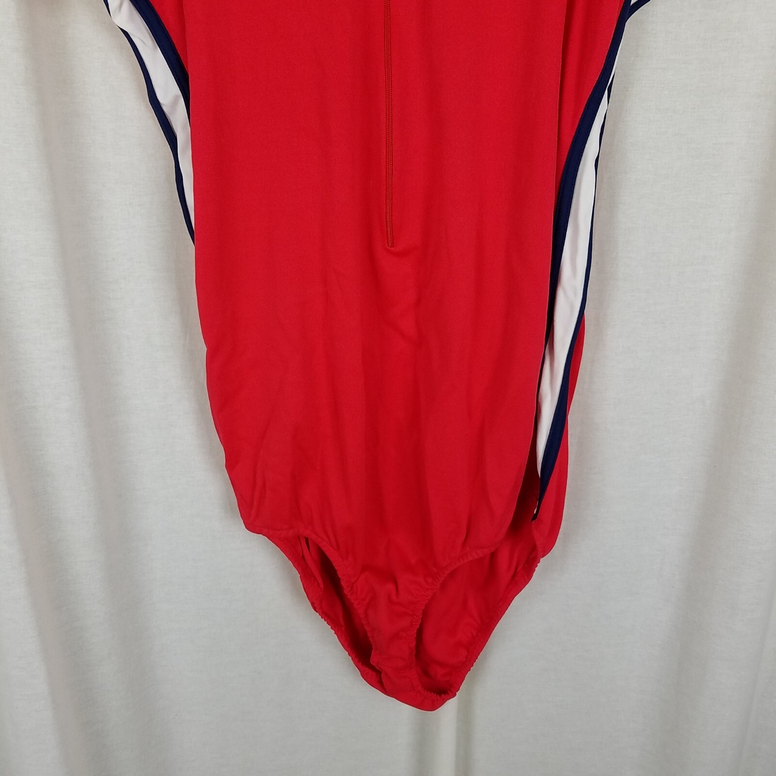 Vintage Sears Collared Short Sleeve Gymnastics Leotard Unitard Womens Adult L