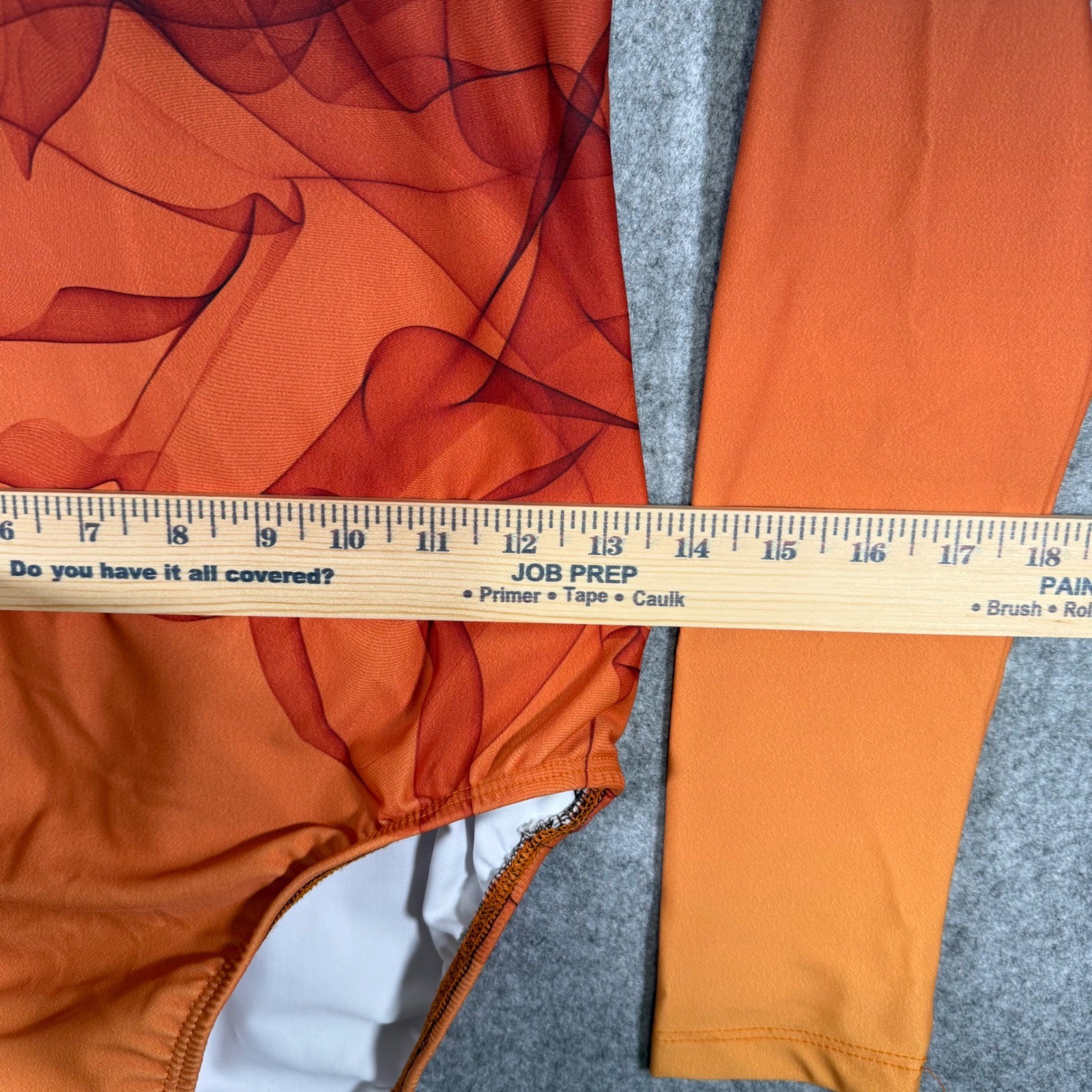Alexandra Leotard Womens XL Orange Ombre Graphic Long Sleeve Dance Gymnastics