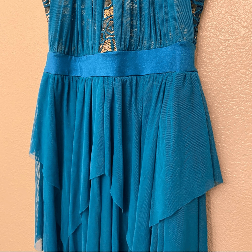 Wisseman Balera Dance Costume teal mesh dress Like A River Runs 11336 child LC