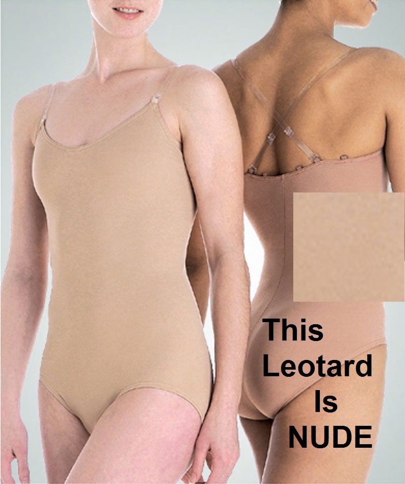 Motionwear 107L Women’s Large Nude Undergarment Leotard w/ Clear Adj. Straps