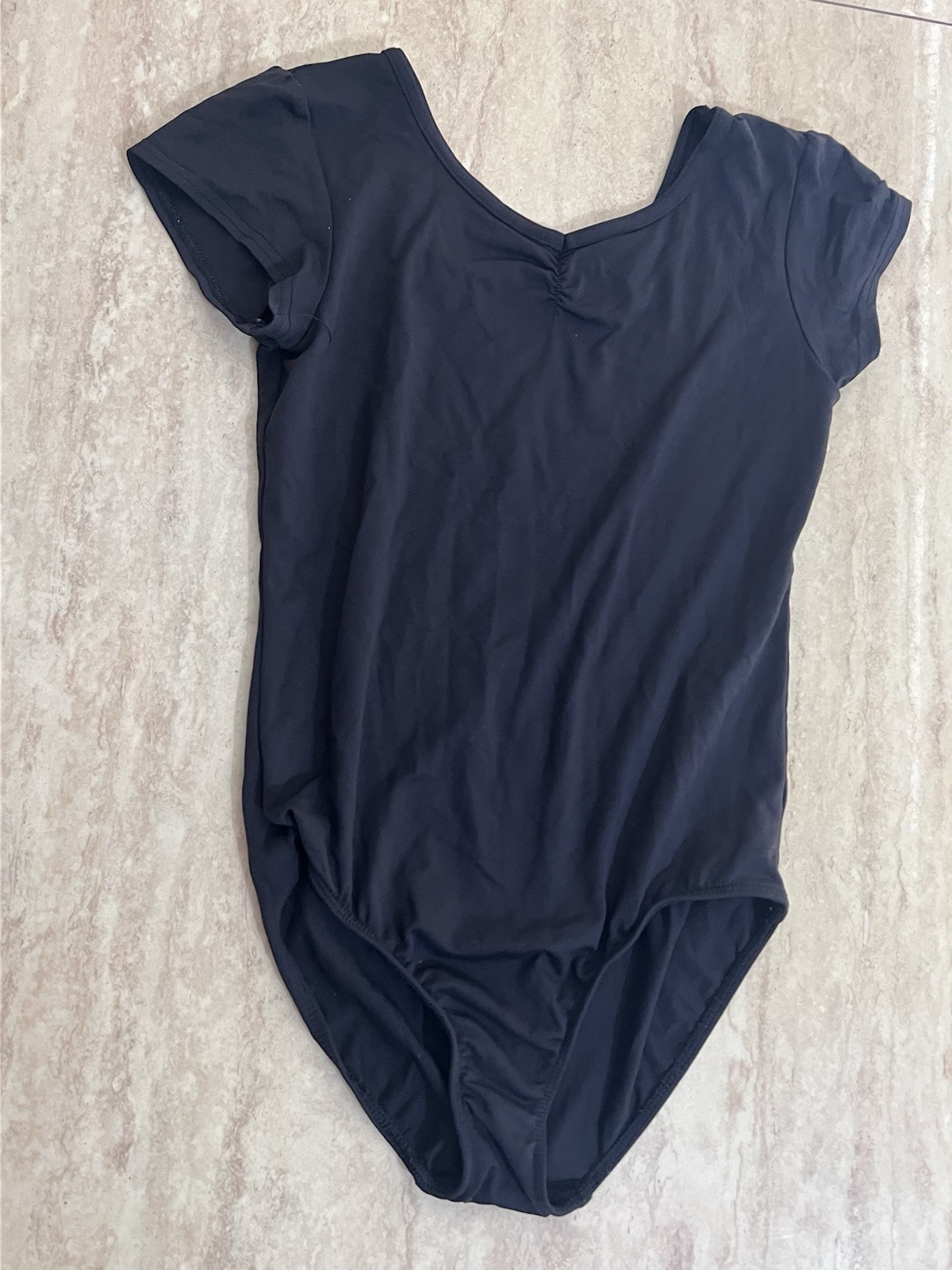 Danskin Now Women’s Black Short Sleeve Solid Color Dance Leotard MPN 1CLA