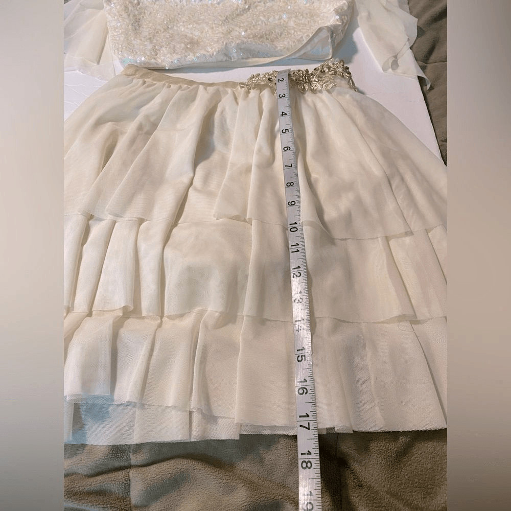 Weissman dance costume 2 piece white ivory lyrical Unicorn 15116 MA adult