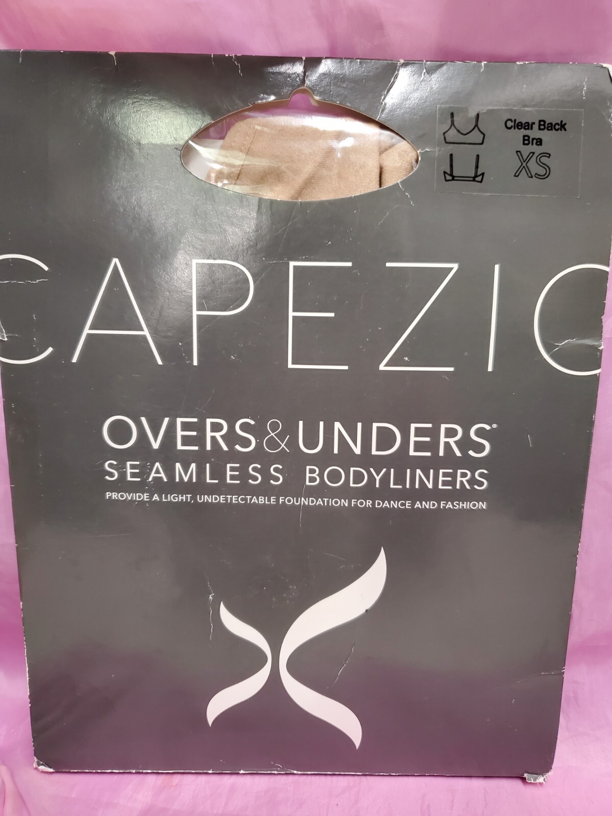 Capezio Overs & Unders Women’s Seamless Clear Back Bra Black XS Nude #3683