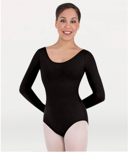 Body Wrappers BWC326 Black Women’s Large (Fits Size Medium) Long Sleeve Leotard