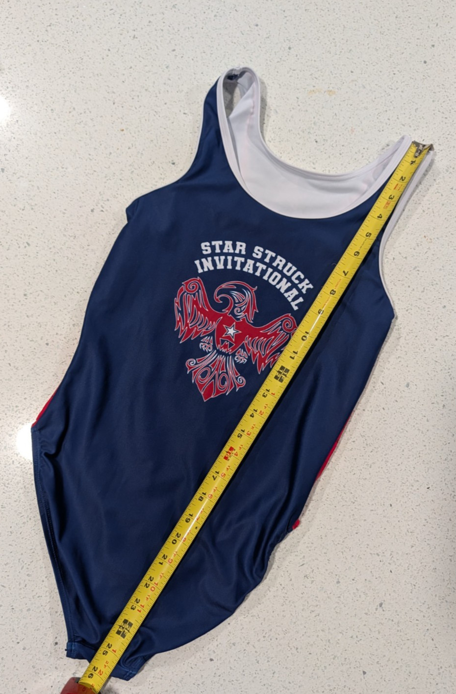 PATRIOTIC Plum Gymnastics Dance Leotard Medium Red White Blue STARS Flag July 4