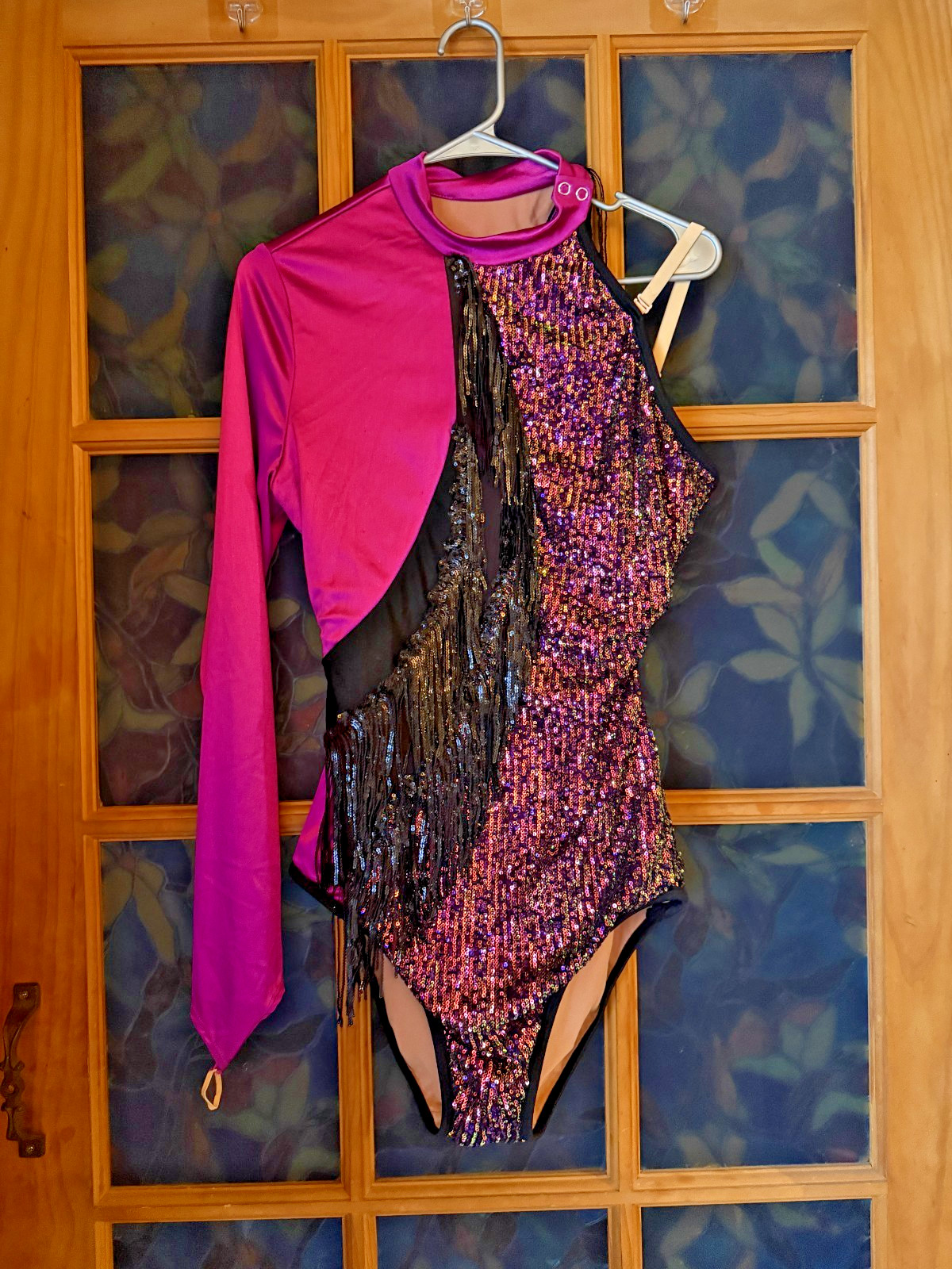 10th Tenth House TH25243 Dance Costume Pink Black Sequin Adult X-LARGE XLA