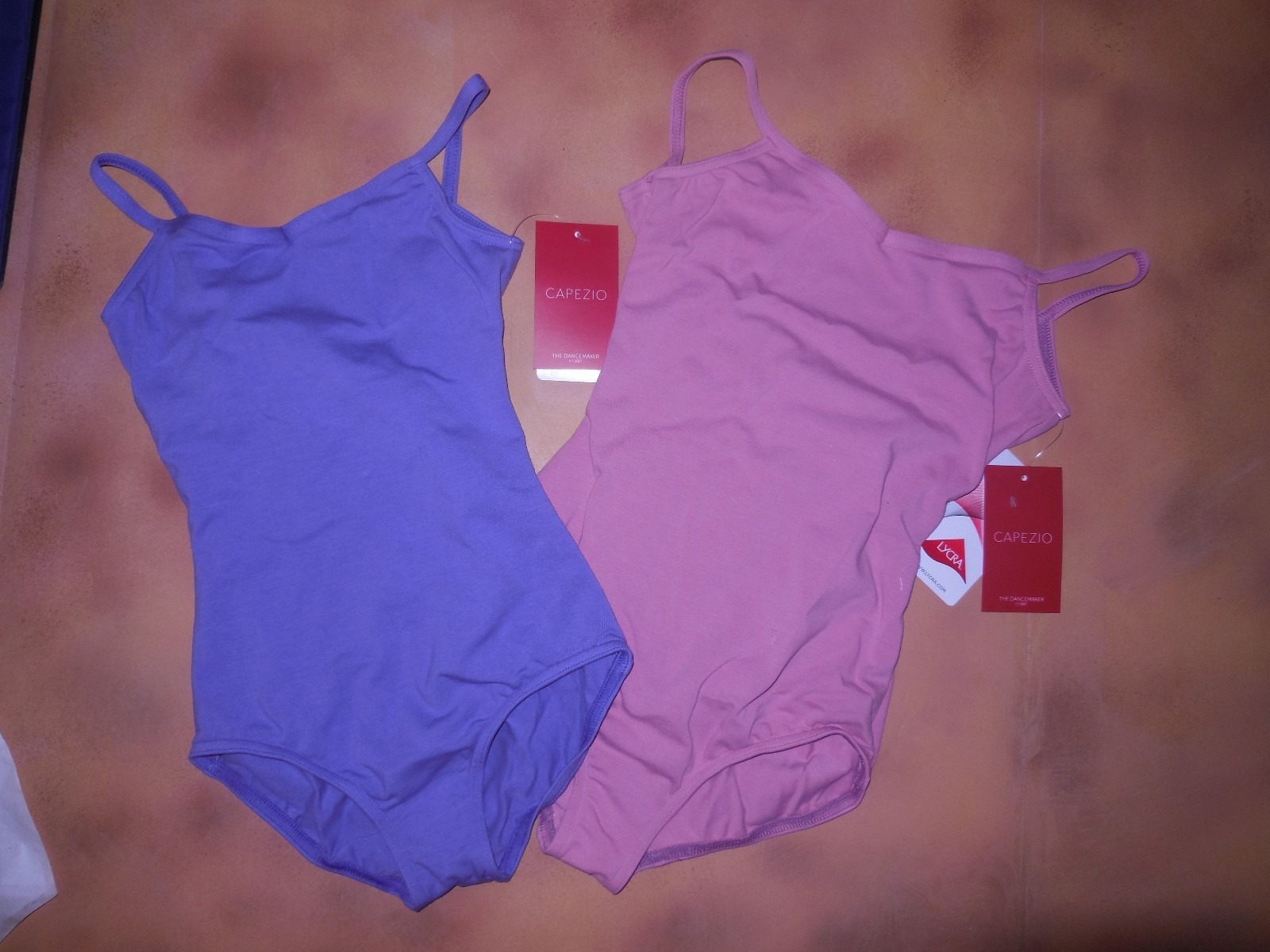 CAPEZIO V neck camisole leotard Amethyst or Dusty pink Girls cc102 strpybck