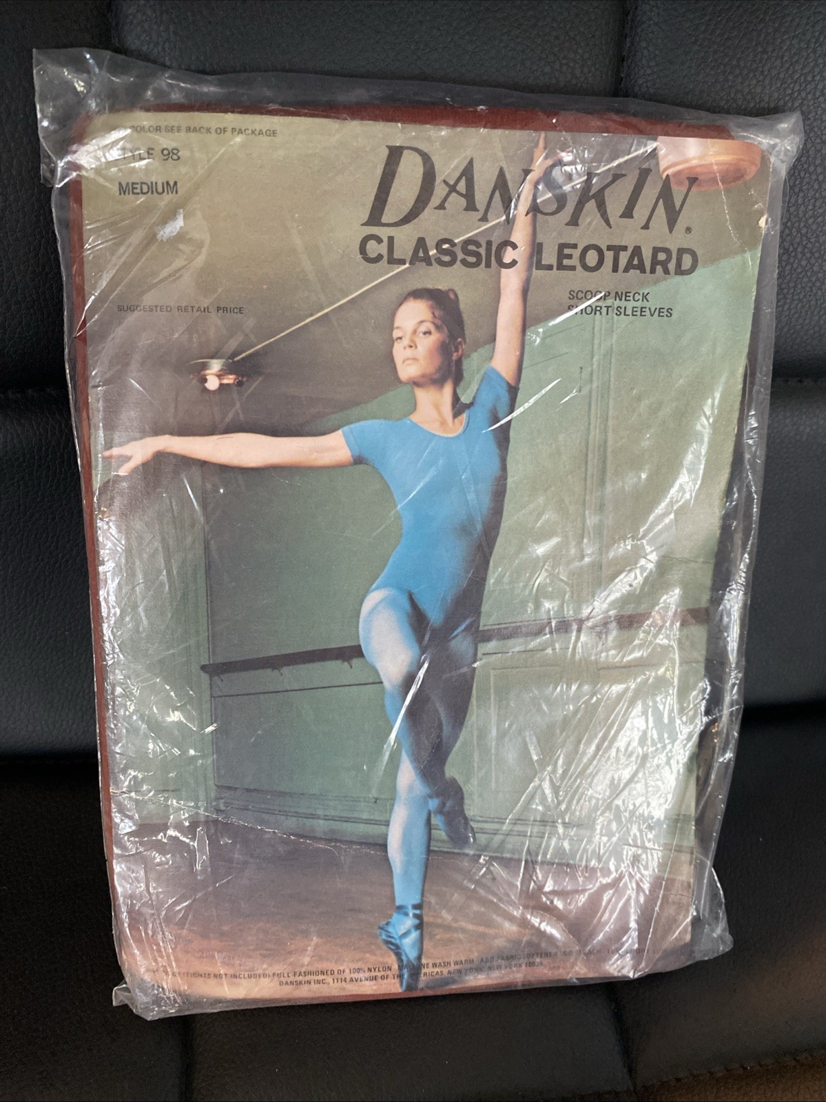 Vintage Danskin Leotard Short Sleeves Scoop Neck Red Style #98 Medium