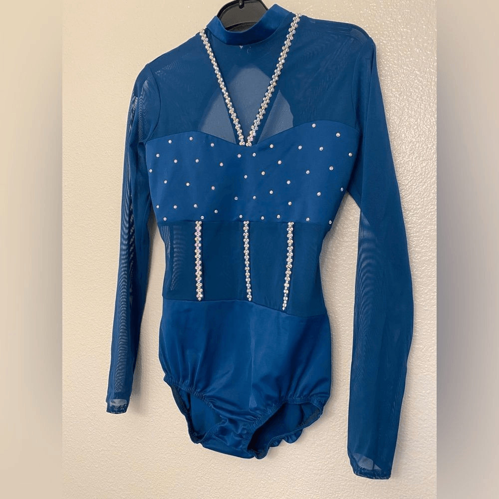 Kelle dance costume blue FIRE TO THE RAIN contemporary lyrical 5360 SA adult