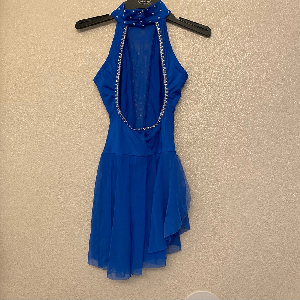 Georgie Girl Custom solo dance costume royal blue rhinestoned lyrical dress SA
