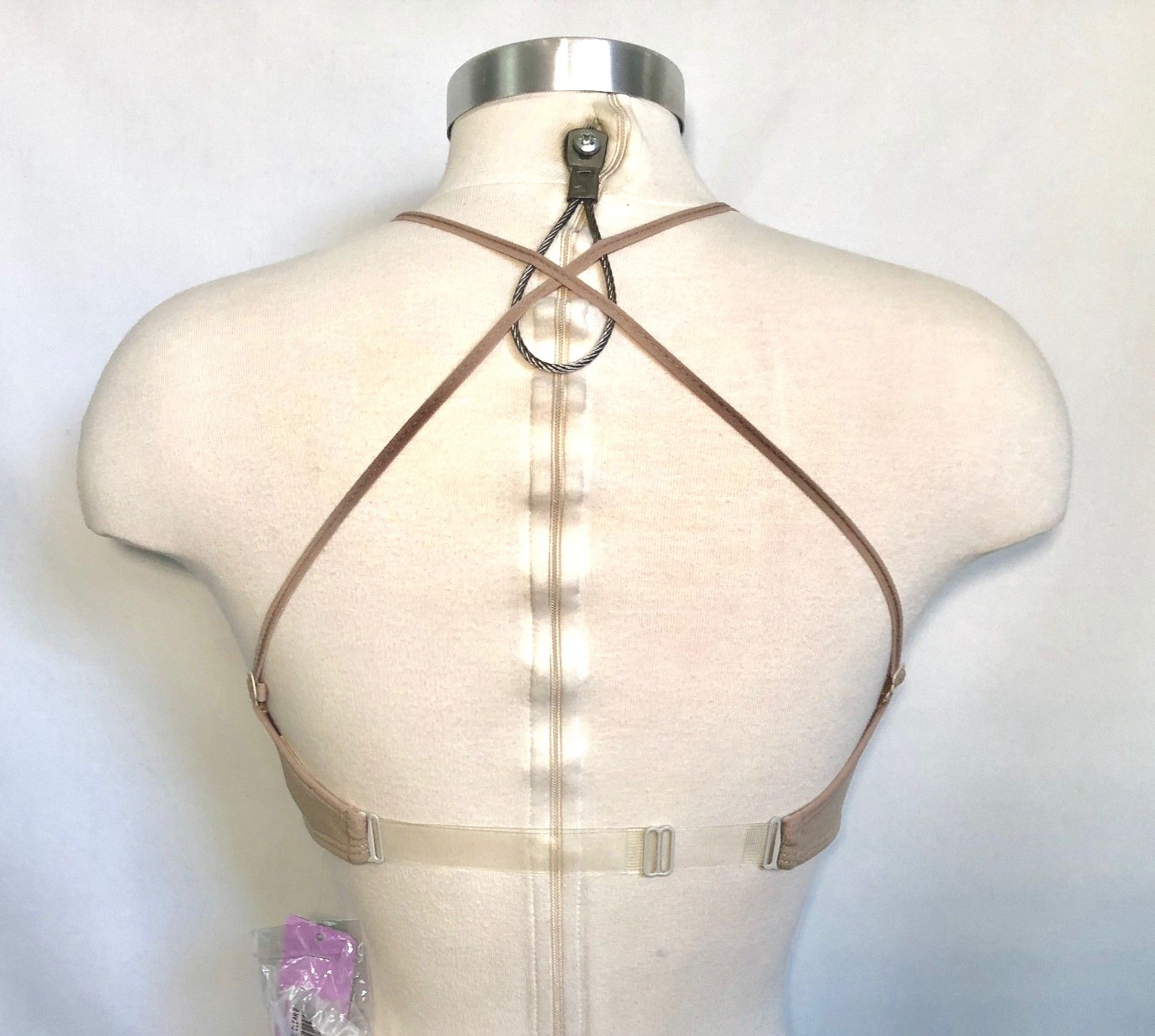 Basic Moves Nude Seamless Bra w/ Clear Back & Convert Straps, Adult Size XL, NWT