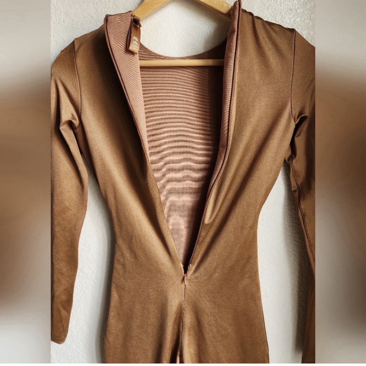 SKIMS Long Sleeve Brown Long Sleeve Bodysuit Jumpsuit Size XS