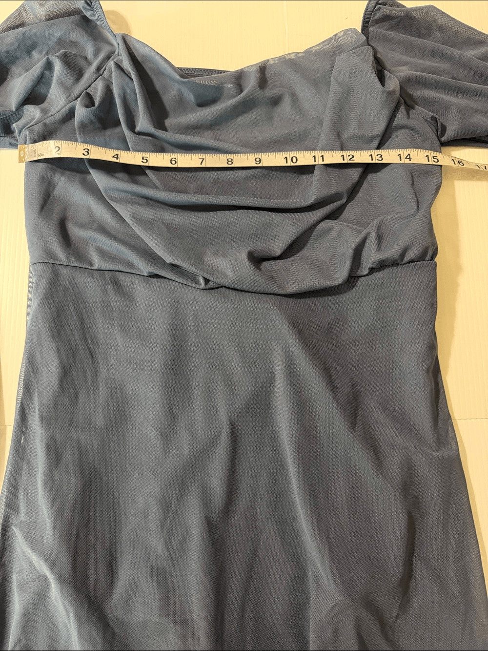 Weissman Balera solo lyrical Dance costume blue Mesh Poet Sleeve Dress 16384 LA
