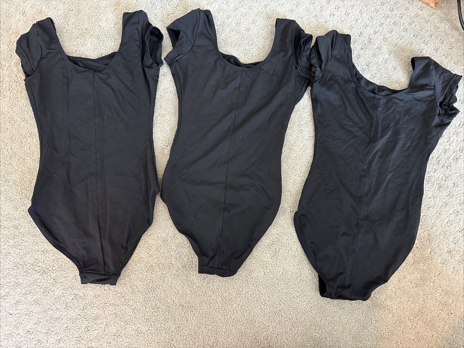 3 Bloch Black Cap Sleeve Leotard Women’s Size P