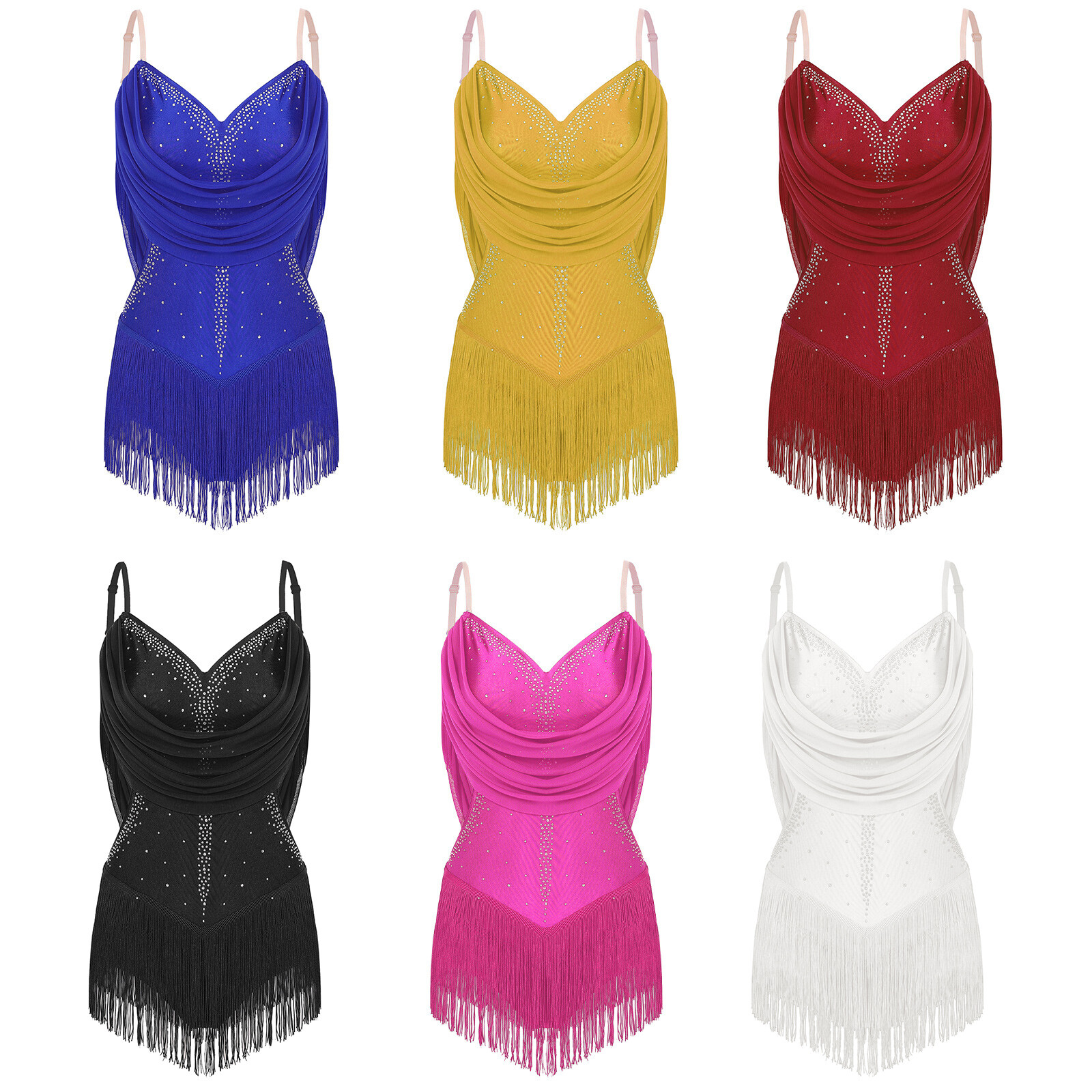 Women Dress Salsa Bodysuit Performance Costume Mini Unitard Party Leotard Jazz