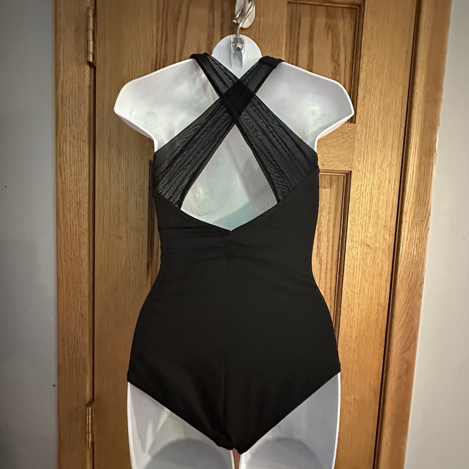 Capezio Wildflower Chamomile Mesh Crossback Black Ballet Dance Leotard AXS