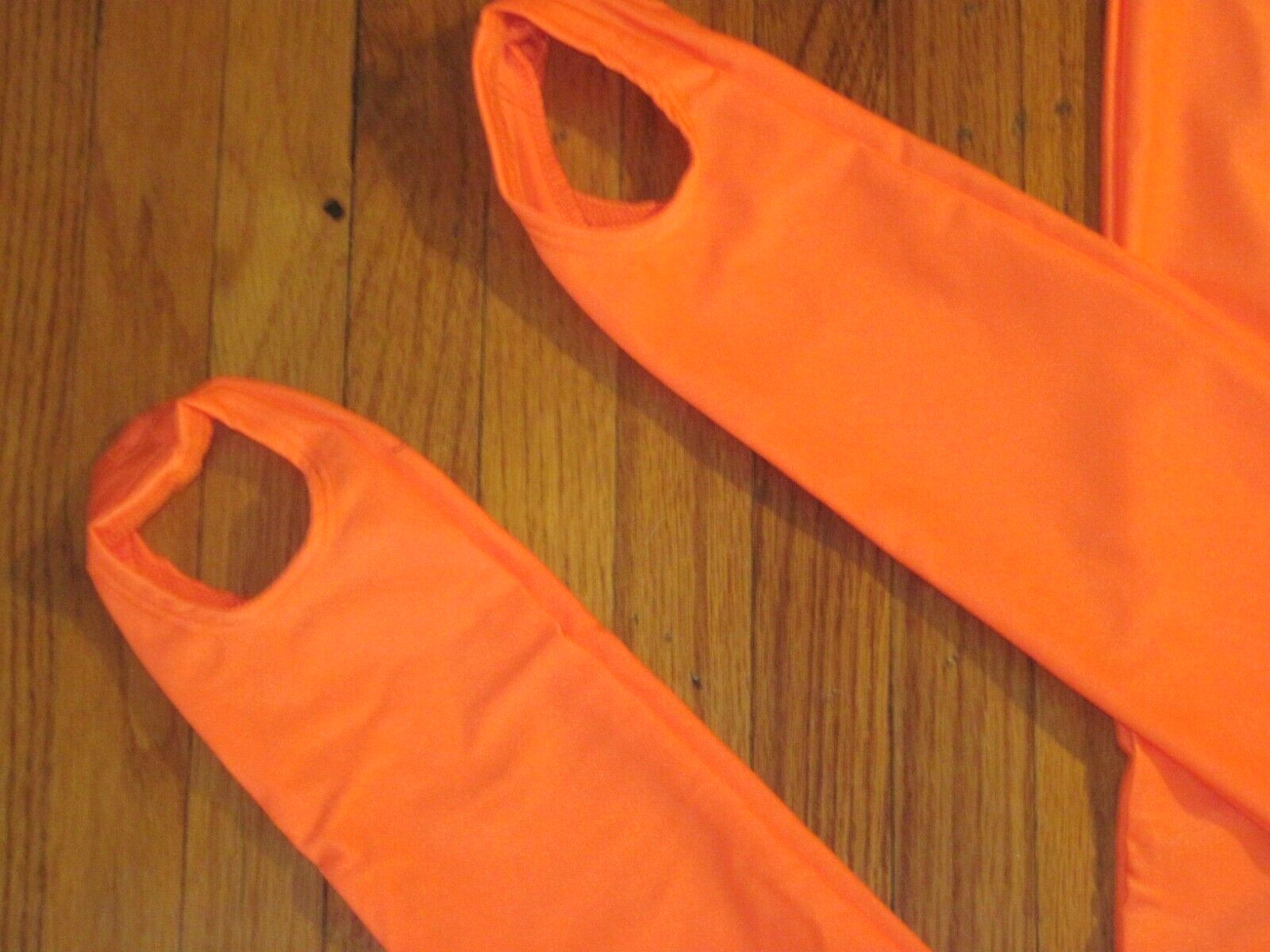 Plus Size Shiny Orange Tank Spandex Stirrup Foot Unitard Jumpsuit Sz XL-14+ New