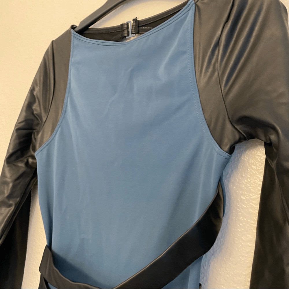 WEISSMAN Elite Dance Costume unitard teal blue Landfill NV13063 mature adult XSA