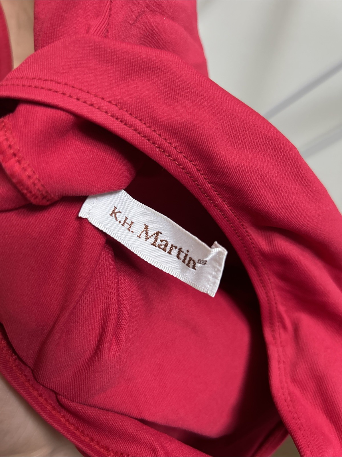 KH Martin Leotard XS Red Almost Cap Sleeve With Mesh Floral Accent & Bust Lining