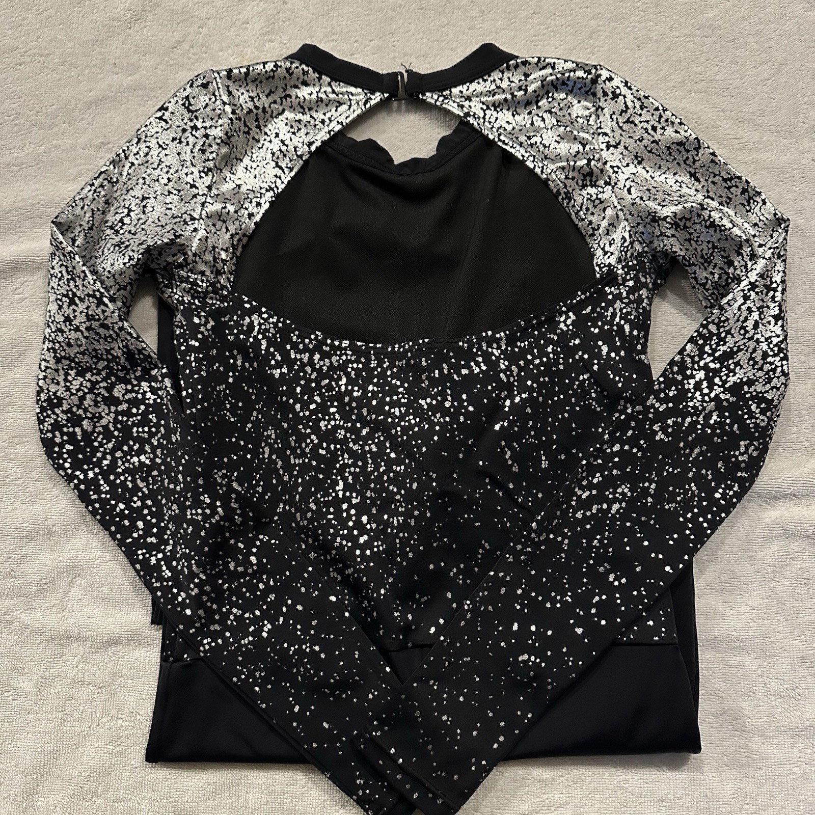 NWOT Weissman Toccata Metallic Speckled Long Sleeve Unitard Dance Costume MA