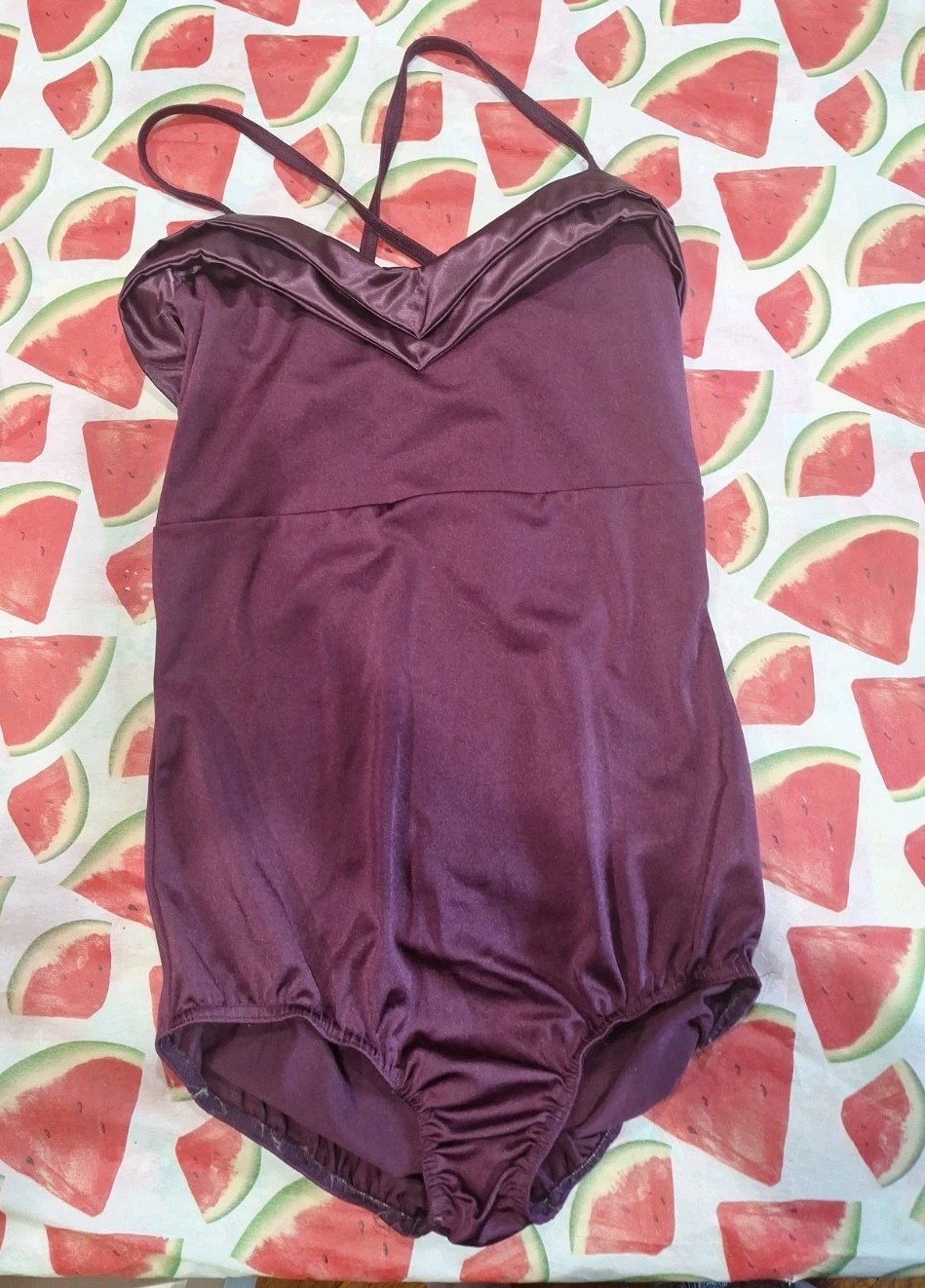 KELLE Purple Merlot Lycra Leotard Bodysuit Dance Costume Size Adult XL