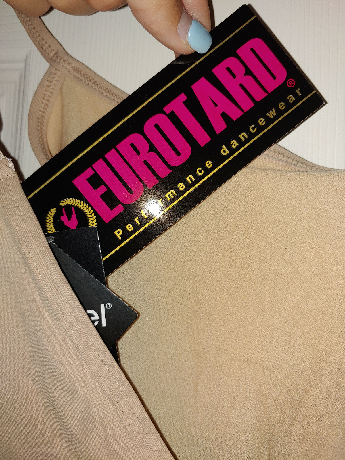 New Women Eurotard Nude Tan Tank V Back Adjustable Straps Leotard Adult L